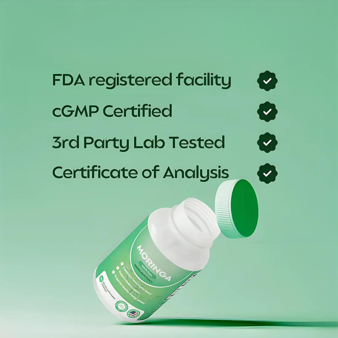 100% Pure Organic Moringa Capsules