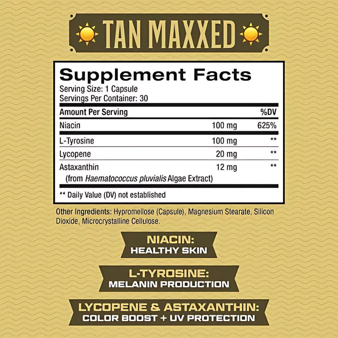 Aresify Tan Maxxed, Skin Care and Sunless Tanning, 30 Capsules