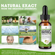 Soursop Graviola Drops - Immune Boost, Liver Support & Relaxation, 2 Fl Oz, Sugar/Gluten Free