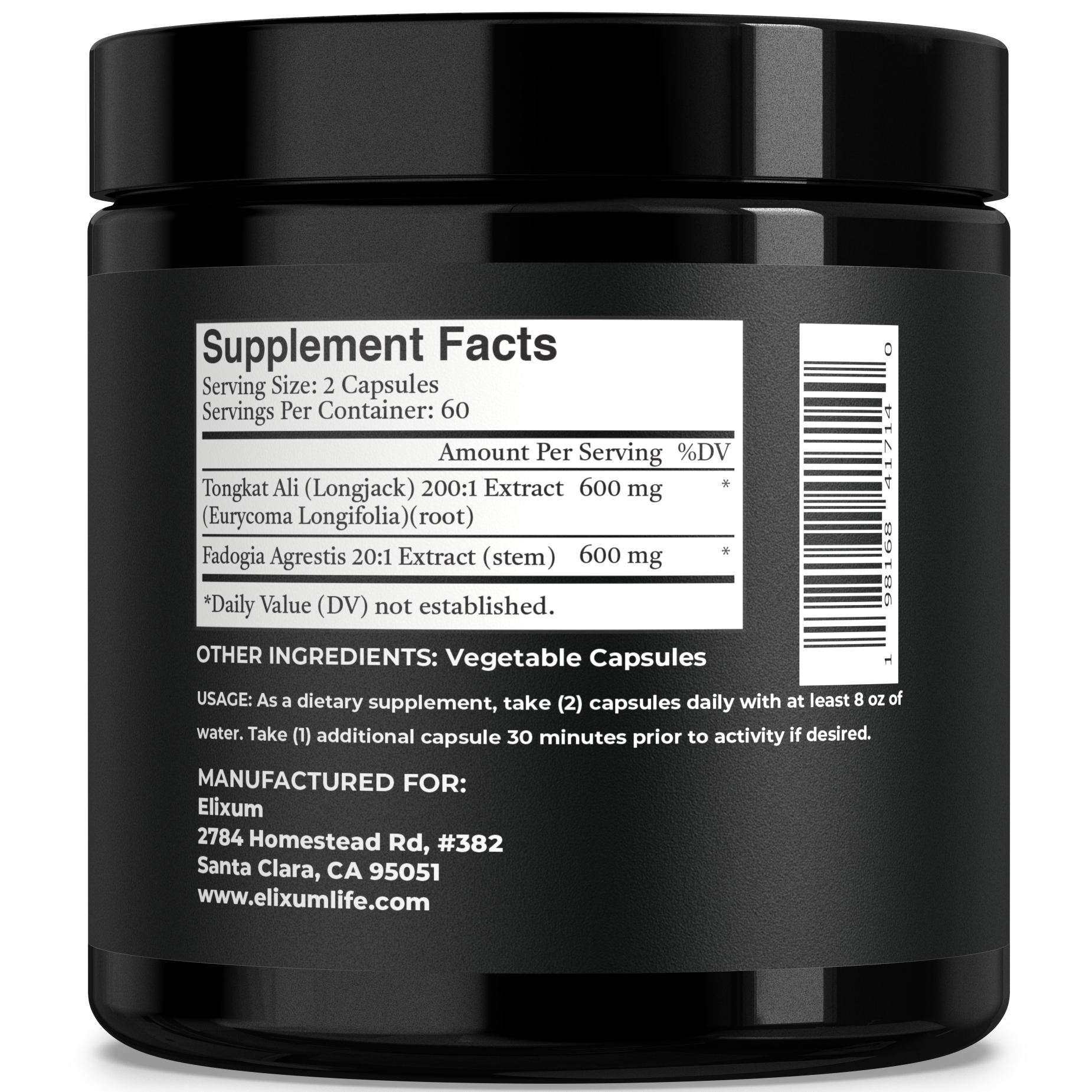 Tongkat Ali and Fadogia Agrestis - 1200 mg (120 Capsules)
